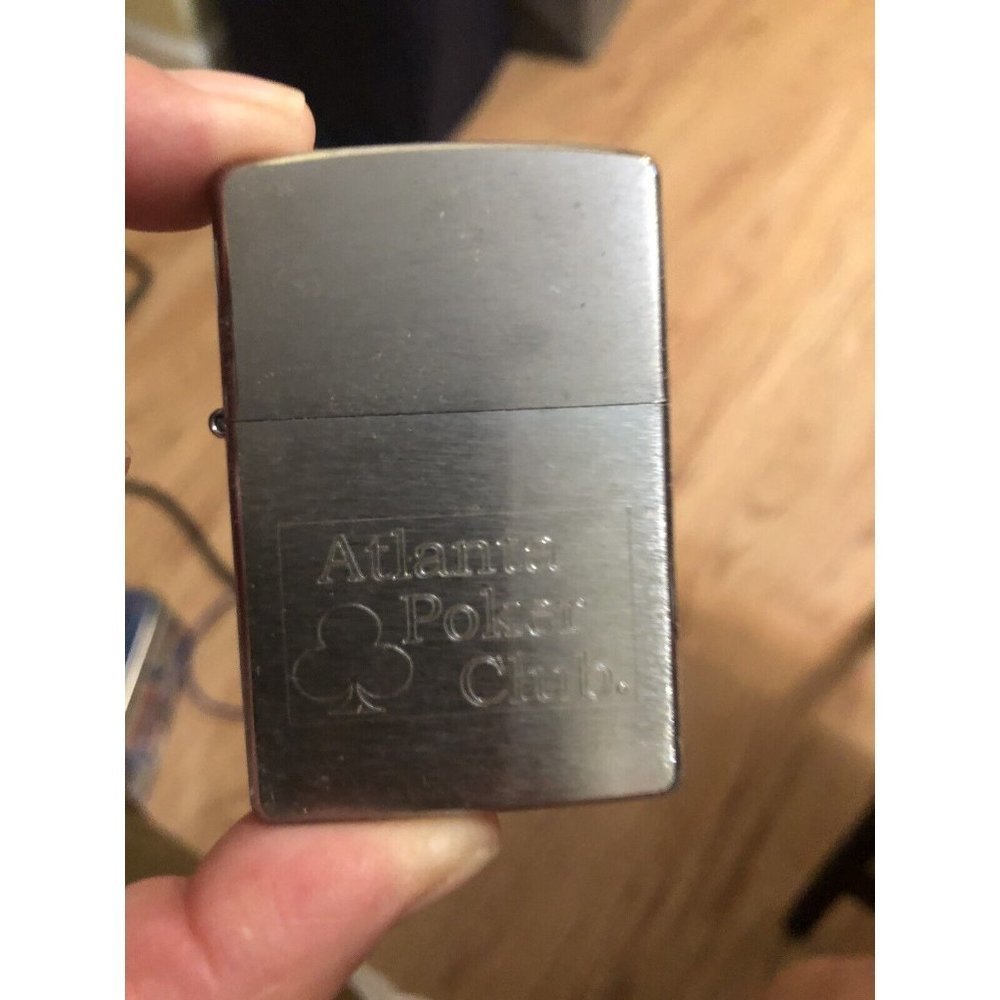 zippo atlantla poker club light sealed never used chrome